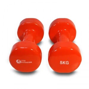 Aerobichantel, JTC Fitness, 2 x 5 kg ljusröda