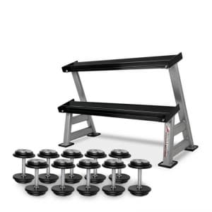 Håndvægtsæt & Håndvægtstativ Pro, 5 par, 10-20 kg, inSPORTline