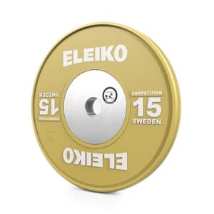 Vektskive WPPO Powerlifting Competition, 15 kg, gul, Eleiko