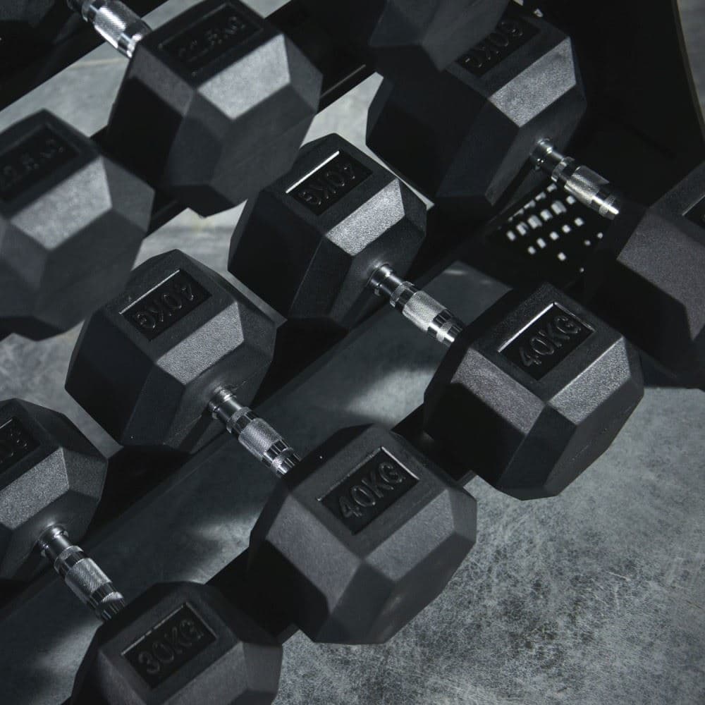 Hexagon Rubber Encased Dumbbells Set 2,5 kg - 40 kg