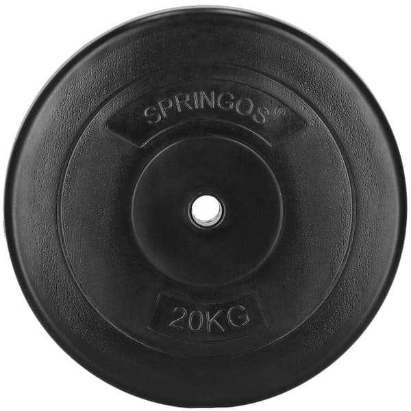 Halterskive 20 kg - sort bitumen med beton - 31 mm stang diameter