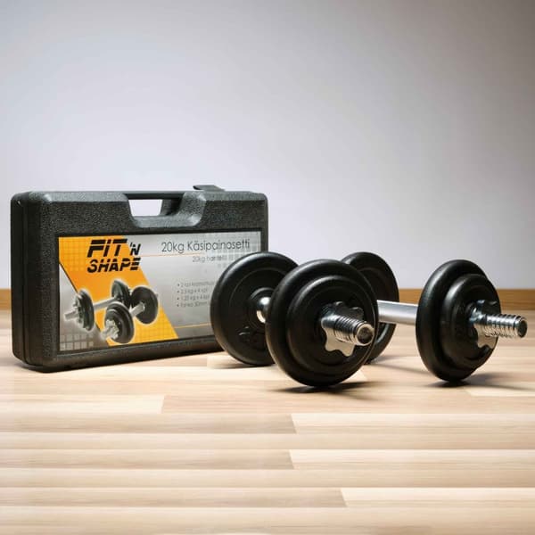 Fit'n Shape Käsipainot 20kg, rautalevyt