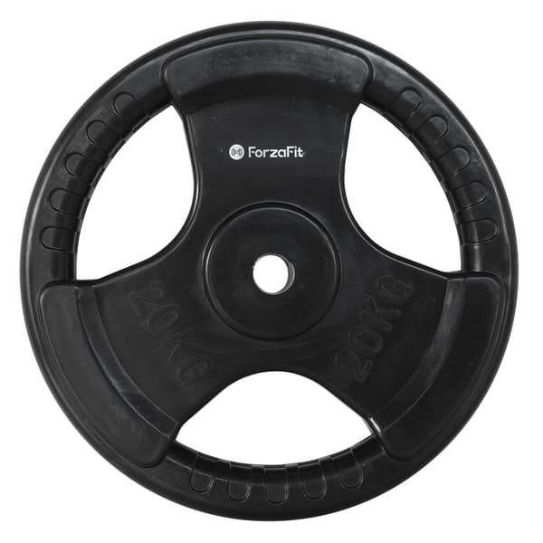 ForzaFit Vægtplade - Håndvægte - 1x 20 kg - 30 mm - Gummi