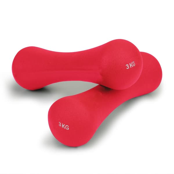 Håndvægtssæt 6 kg - 2 x 3 kg - Neopren Mørk pink - Fitnessvægte