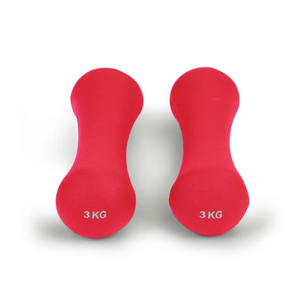 Håndvægtssæt 6 kg - 2 x 3 kg - Neopren Mørk pink - Fitnessvægte