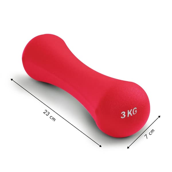 Håndvægtssæt 6 kg - 2 x 3 kg - Neopren Mørk pink - Fitnessvægte