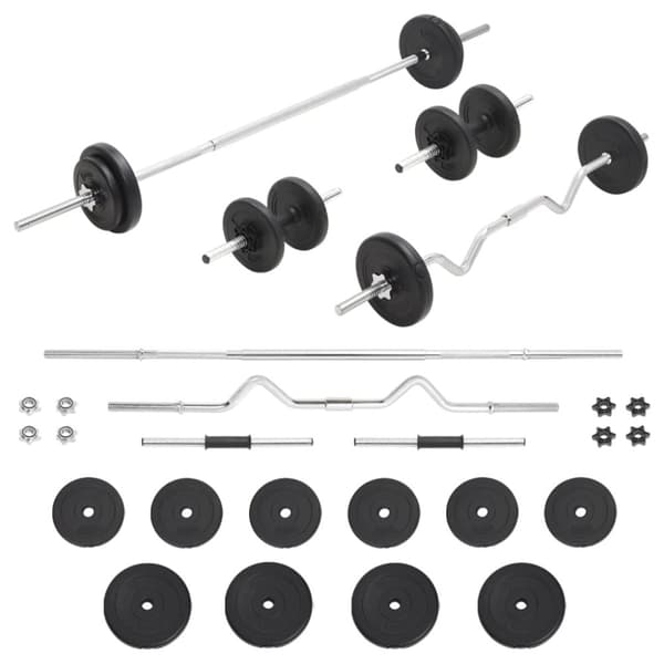 vidaXL Skivstång och hantlar set 30 kg