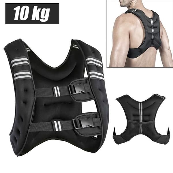VIKTVÄST FITNESS VIKTVÄST LÖPVÄST 10 KG SVART