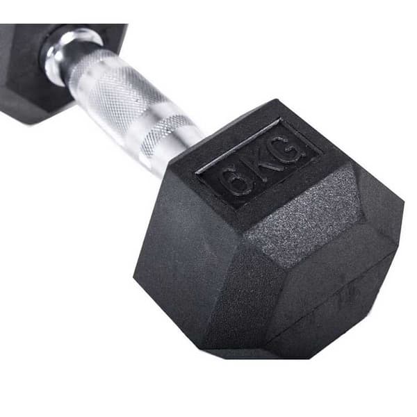 Olive Rubber Hex 6kg Pair Sort,Søvfarvet 6 kg