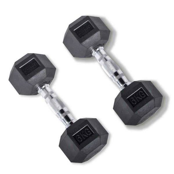 Olive Rubber Hex 6kg Pair Sort,Søvfarvet 6 kg