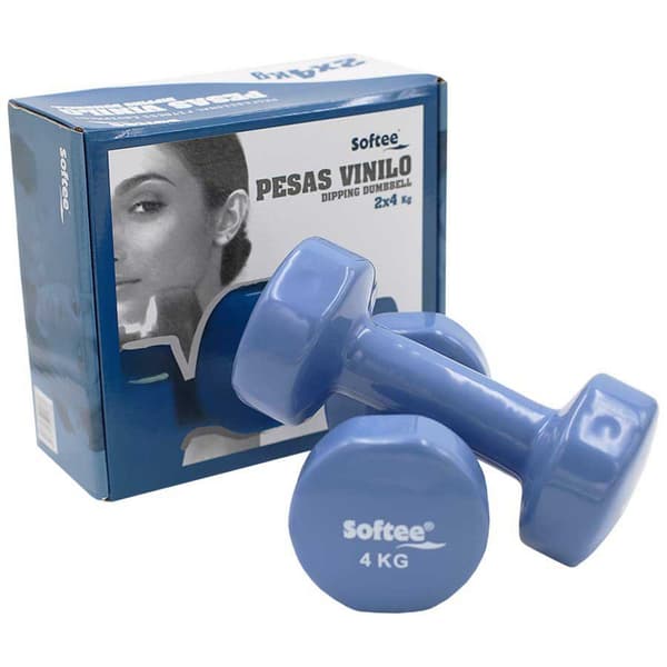 Softee Vinyl Dumbbells Set 4kg Blå 4 kg