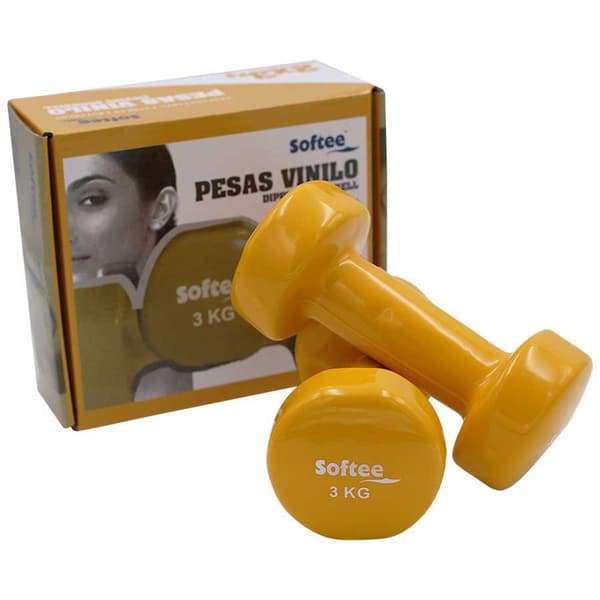Softee Vinyl Dumbbells Set 3kg Gul 3 kg