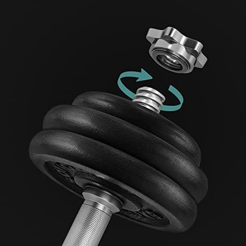 Songmics 2 käsipainoa, 2 x 15 kg painolevyä, teräskahva,, painonnosto, musta