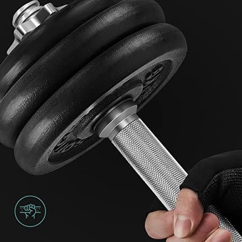 Songmics 2 käsipainoa, 2 x 15 kg painolevyä, teräskahva,, painonnosto, musta