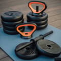 Miniatyrbild 4 av 6: Fed Hantelsats V 2+bar+kettlebell 30kg 30kg Silver 30 kg