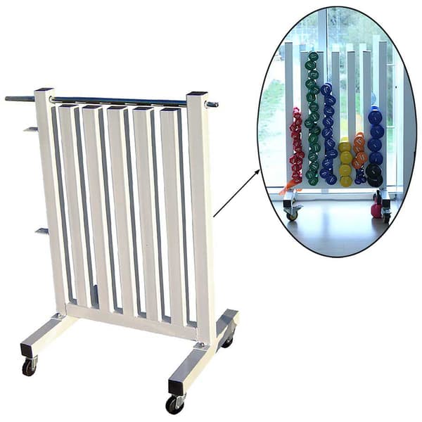 Softee Rack With Wheels For Vinyl Dumbbells Valkoinen 115 x 170 x 12 cm