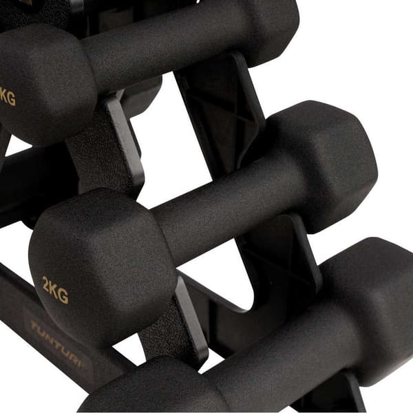 Tunturi Hantelset Med Stativ Centuri Neopren Svart 12 kg