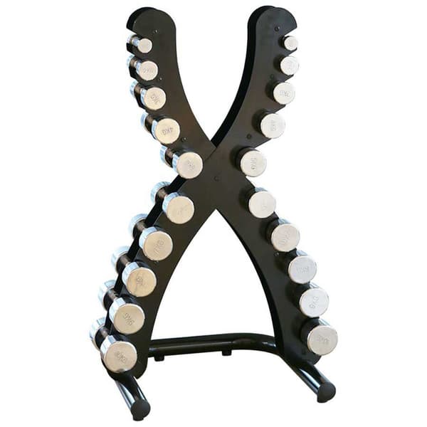 Softee 1-10kg Chromed Dumbbells Set And Rack Silver 1-10 kg