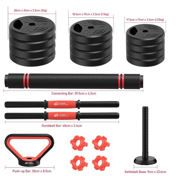 20kg Home Fitness Justerbara Vikter Dumbbells Set för Män Kvinnor