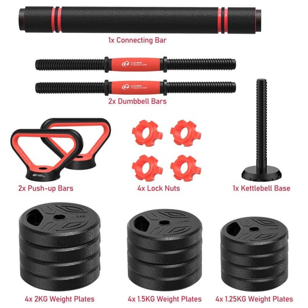 20kg Home Fitness Justerbara Vikter Dumbbells Set för Män Kvinnor