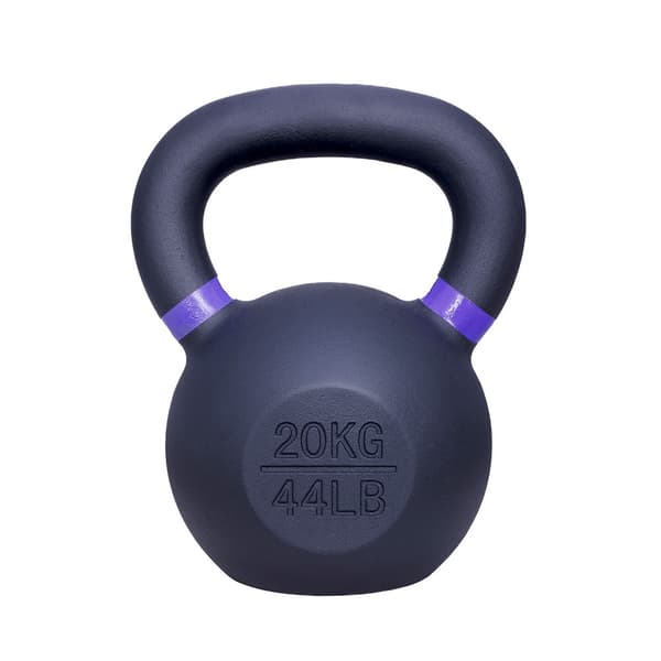 Kettlebell Støbejern 20 kg - Sort med lilla