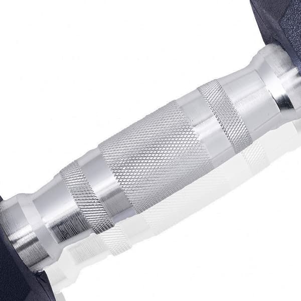 Hantelset sexkant - svart gummi - 12 stycken - 143 kg