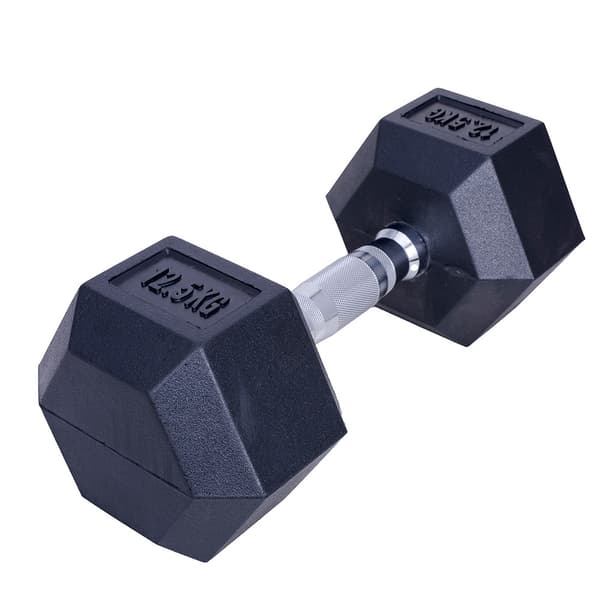 Hantelset sexkant - svart gummi - 12 stycken - 143 kg