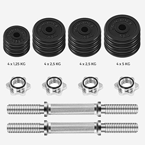 Halter Set - hantel - justerbar - gjutjärn - för hemgymnastik