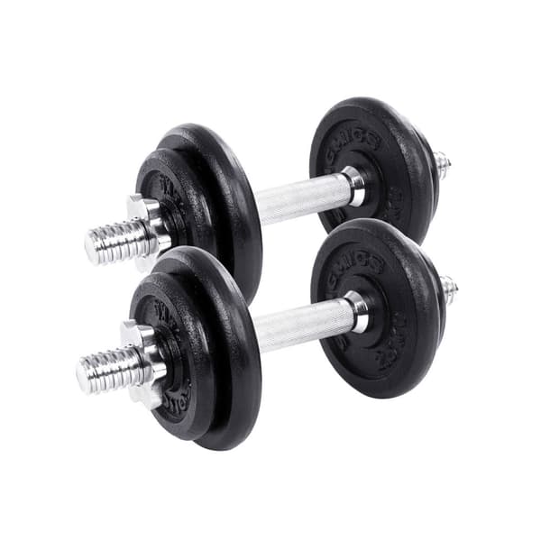 Halkerset - Justerbar hantel- och skivstångsuppsättning - Fitness Halter Set - med Halter Rang