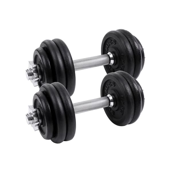 Halkerset - gjutjärn med hantlar - 30 kg - halteruppsättning