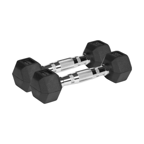 Støbejernsgummierede håndvægte HEX 2x1 kg REBEL ACTIVE