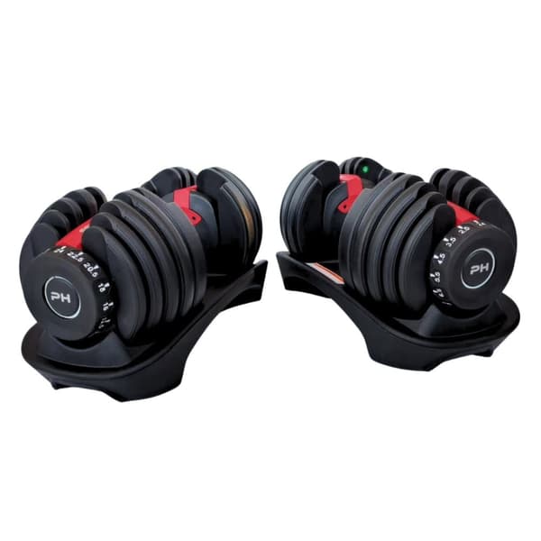 Justerbara Hantlar / Fria Vikter Set (2 st) – Hantel - Dumbbells - 15 Viktinställningar från 2,5 - 24 kg Justerbar Hantelset