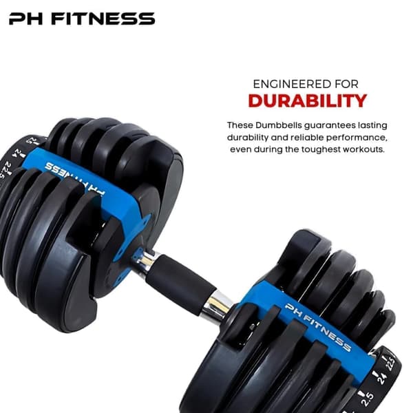 Säädettävät Käsipainot / Vapaapainot Setti (2 kpl) – Dumbells - Dumbbells - 15 Painoasentoa 2,5 kg - 24 kg
