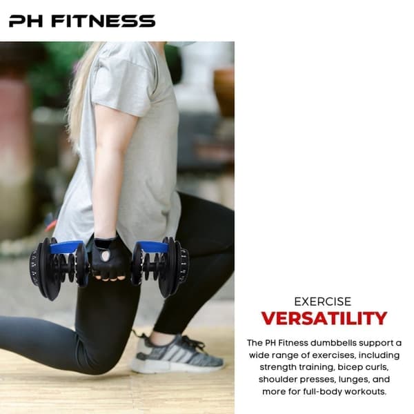 Säädettävät Käsipainot / Vapaapainot Setti (2 kpl) – Dumbells - Dumbbells - 15 Painoasentoa 2,5 kg - 24 kg