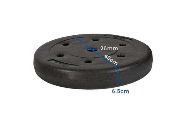 20 kg Universell Viktskiva för Hem- & Utomhusträning - 28 mm Hål, Hållbar Bitumenbeläggning