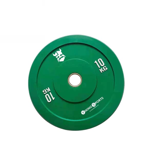 Viking Sports 10kg Grön Olympisk Bumper Plate - Hållbar Gummi & Stål för Professionell Träning