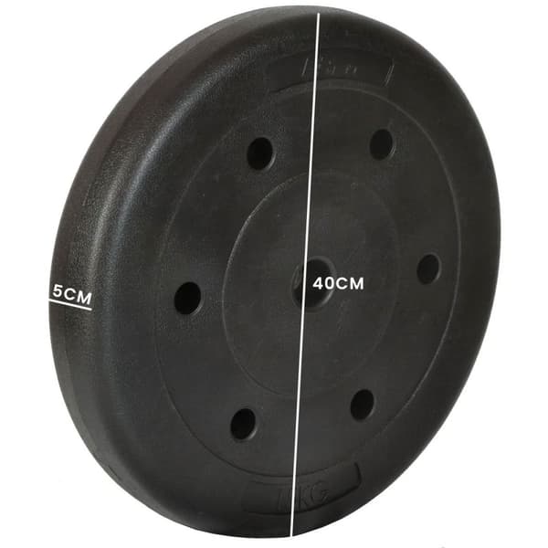 EB FIT 15kg Sort Bumperplade til Hjemmetræning - 28mm Hul, Holdbar & Gulvvenlig