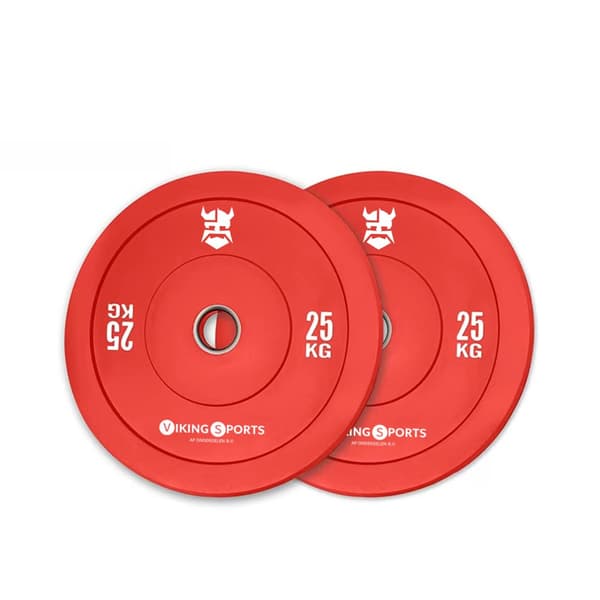 Viking Sports 25kg Röd Olympisk Bumper Plate - Hållbar Gummi & Stål för ...