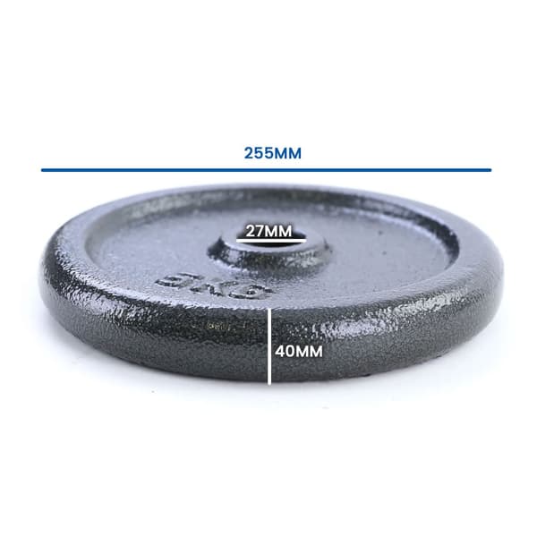 20kg Universell gjutjärnsviktset - 2x10kg, 27mm nav, kompatibel med 26mm stänger