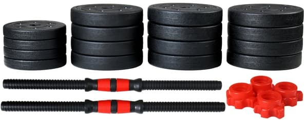 50kg Kompakt Justerbar Hantelset med Kompositskivor för Hemmagym