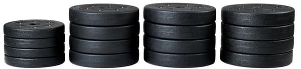 50kg Justerbara Hantelset för Hemträning - Svarta Kompositskivor, Mångsidigt Träningsutrustning