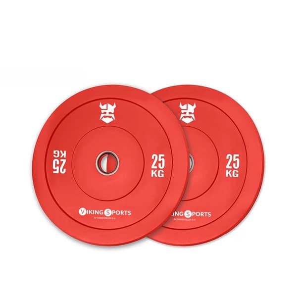 Viking Sports 25kg Punainen Olympialevy - Kestävä kumi aloittelijoille