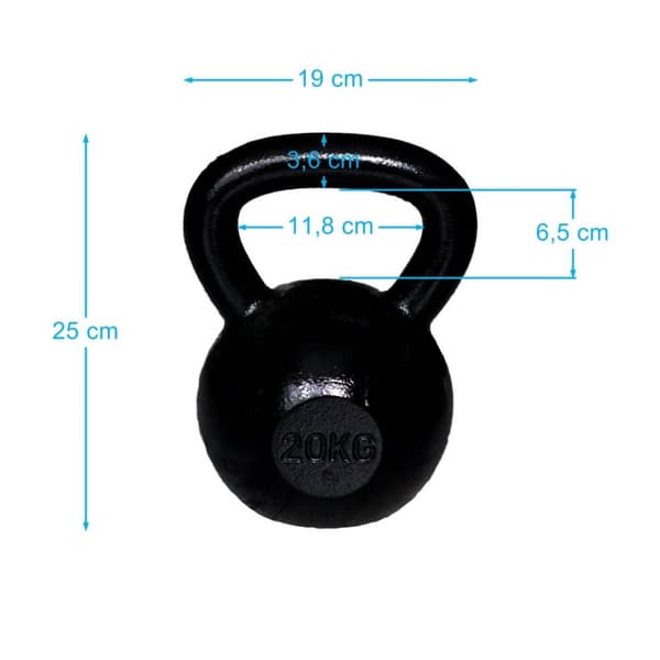 Kahvakuula valurautainen SPARTAN Kettle Ball 20 kg