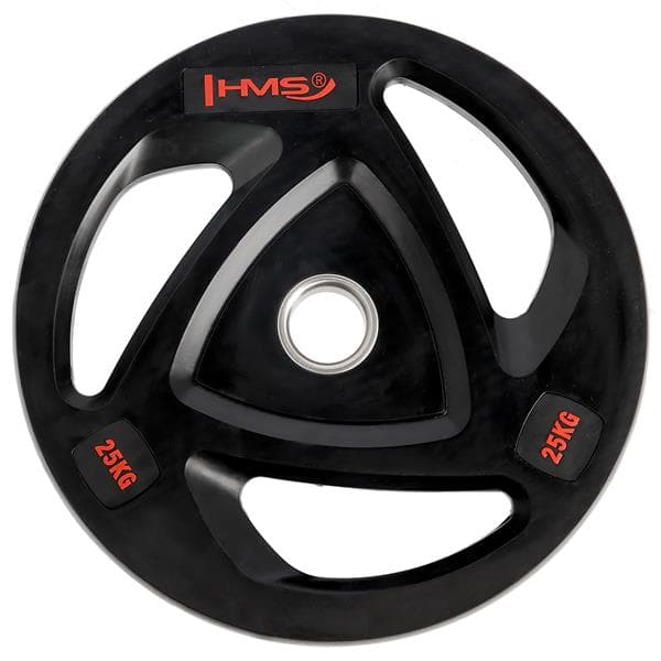 TOX25 SVART OLYMPISK PLATTA GUMMIBELÄGD 25 KG HMS