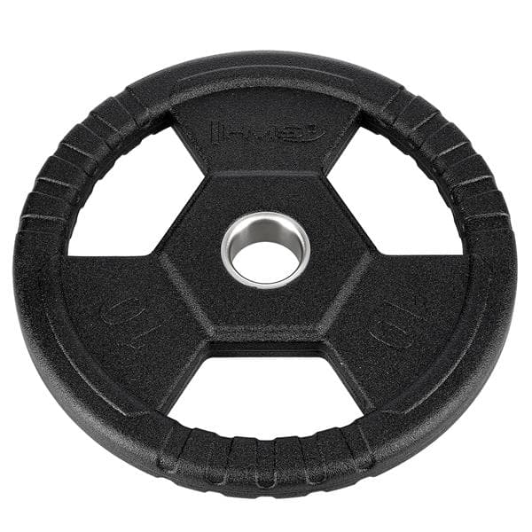 TOH10 SVART OLYMPISK PLATTA GUMMIBELÄGD 10 KG HMS