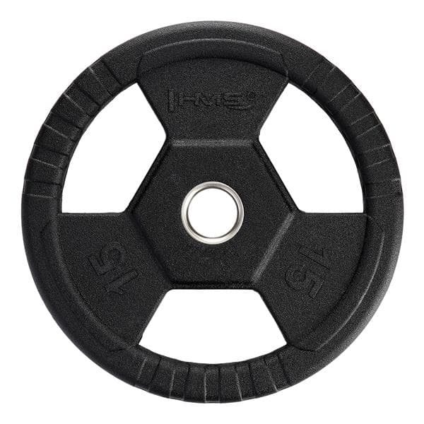 TOH15 MUSTA OLYMPIAALTA KUMIPINNOITETTU 15 KG HMS