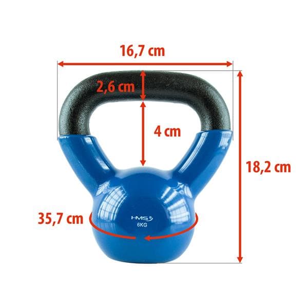 KNV06 BLÅGJUTJÄRN KETTLEBELL VINYLBELAGD HMS