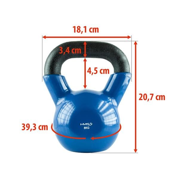 KNV08 BLÅGJUTJÄRN KETTLEBELL VINYLBELAGD HMS