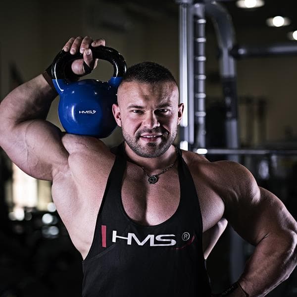 KNV28 SININEN KETTLEBELL VALURAUTA VINYYLIPINNOITETTU HMS
