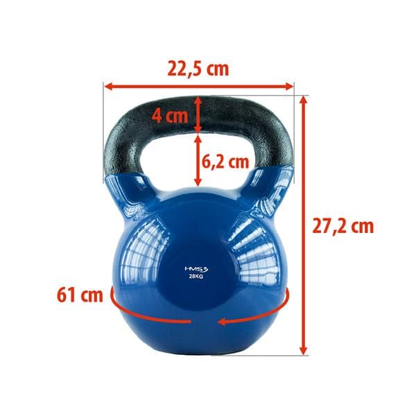 KNV28 SININEN KETTLEBELL VALURAUTA VINYYLIPINNOITETTU HMS